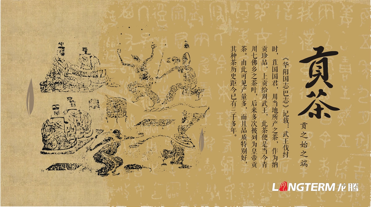 七佛貢茶茶葉LOGO設計|茶葉核心文化溯源輔助圖例字體視覺形象設計