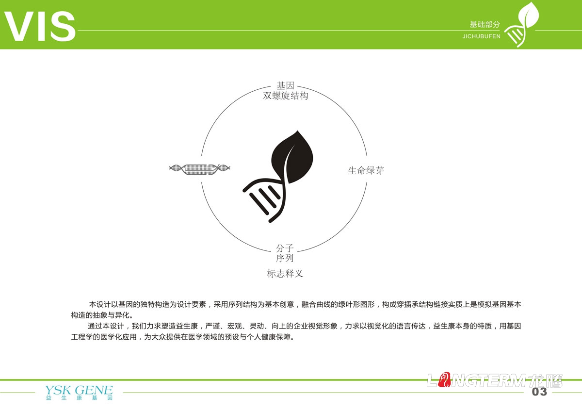 四川益生康基因工程品牌LOGO及VI形象設計|成都基因公司品牌形象標志商標設計公司
