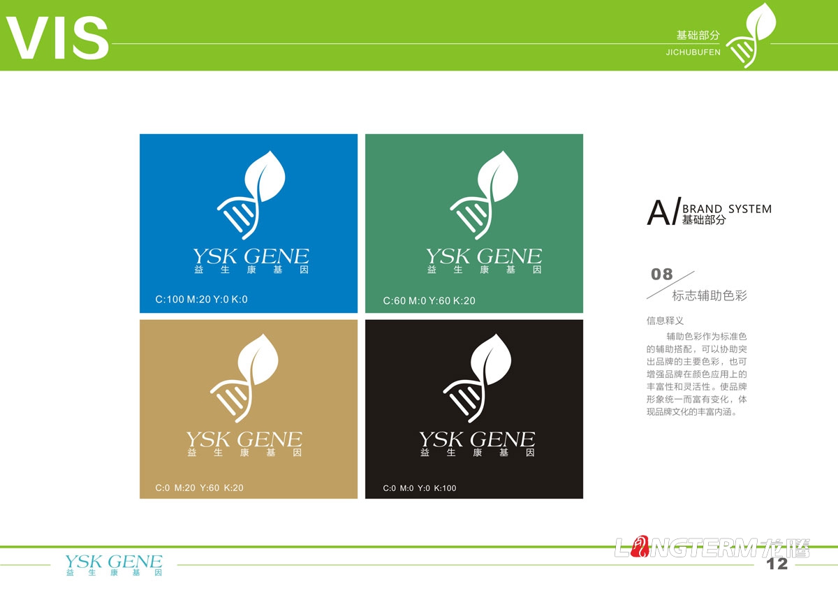 四川益生康基因工程品牌LOGO及VI形象設計|成都基因公司品牌形象標志商標設計公司