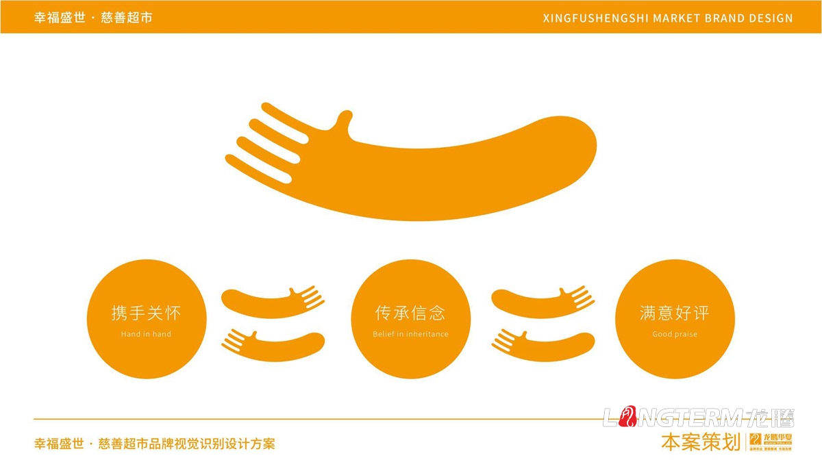 幸福盛世慈善超市LOGO及品牌VI規范設計_成都連鎖超市品牌視覺形象標志設計公司