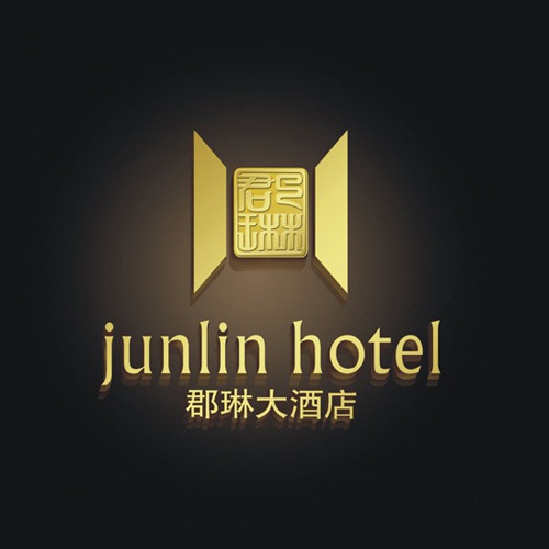 VI設計-郡琳酒店LOGO標志商標設計|酒店VI創意視覺形象設計|成都大酒店飯店創意設計公司
