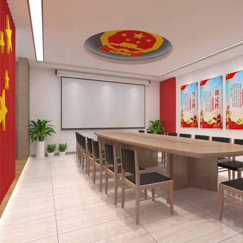 黨建展廳-某部隊黨建示范點改造設計_支隊黨委會議室建設及黨建文化墻設計